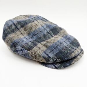 City Sport Men’s Cap Size 59 Donegal Tweed Wool Plaid Hat Ivy 100% Virgin Wool